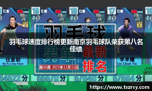 羽毛球速度排行榜更新南京羽毛球队荣获第八名佳绩
